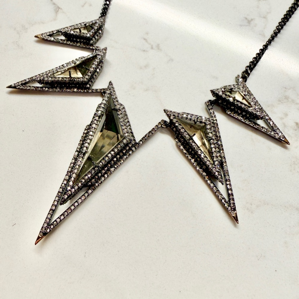 Alexis Bittar Crystal Art Deco Necklace